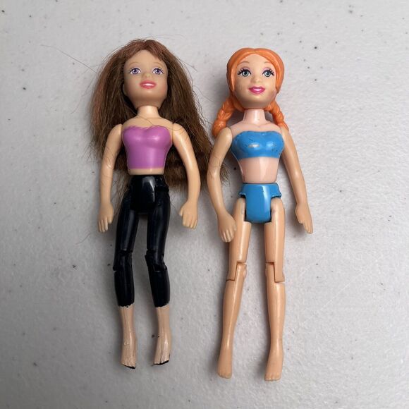 Mattel Dolls Polly Pocket Dolls 2 Articulated Posable Figures Real Rooted Hair - Picture 3 of 6